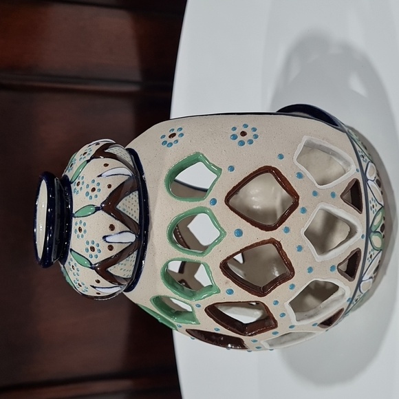 Javier Servin Mexico Hand Painted & Signed Ceramic Tea Light Candle Holder - Picture 2 of 8